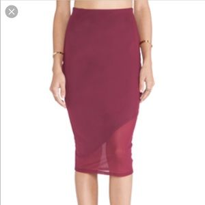 Donna Mizani red pencil skirt